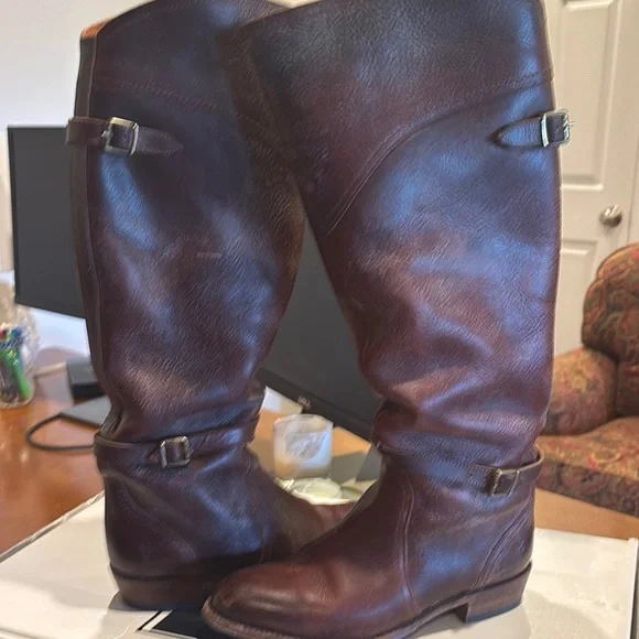 Frye Brown Leather Riding Boots - Picture 1 of 8
